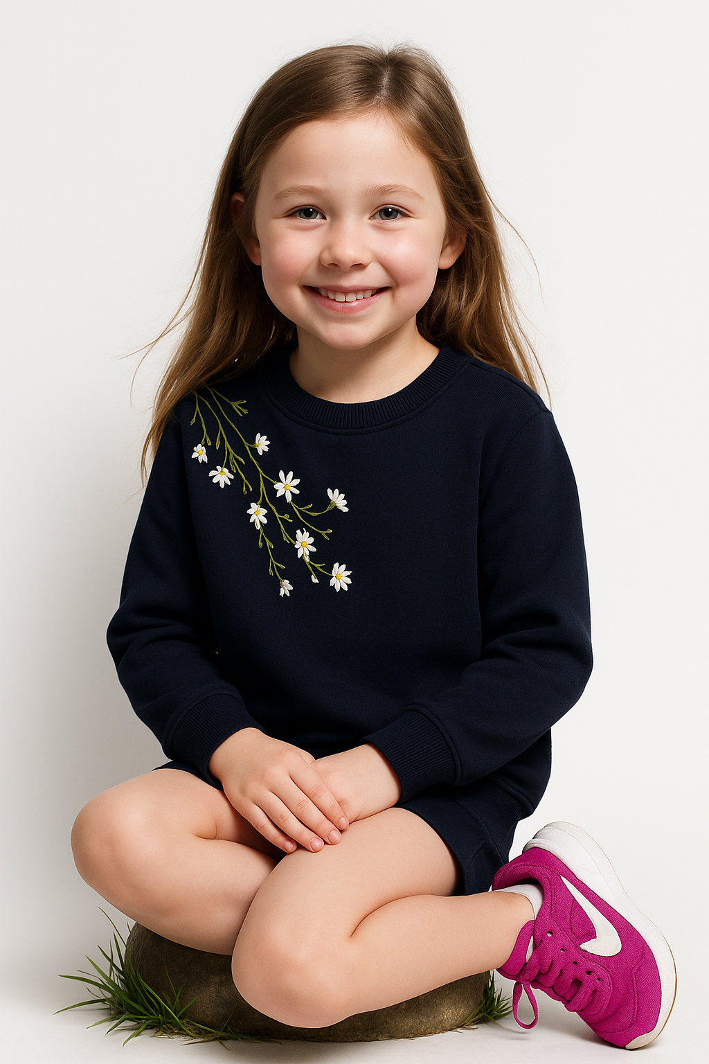 Bloom Sweatshirt Dress - Midnight Navy