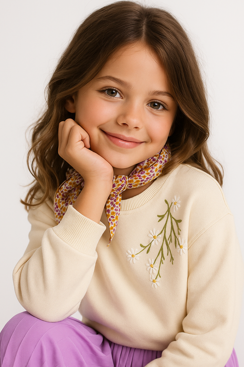Bloom Sweatshirt Dress - Off White