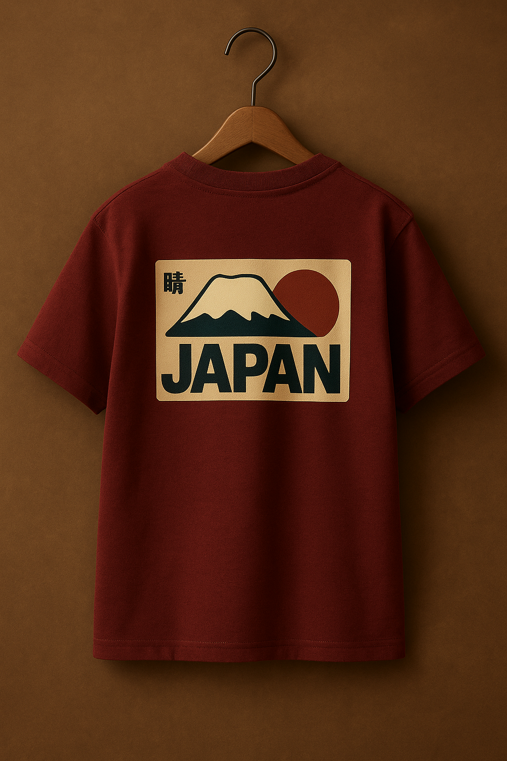 The Thugster casual street style kids clothing red t-shirt with Japan graphic and mountain design