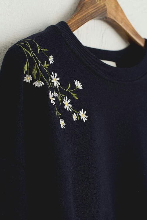 Bloom Sweatshirt Dress - Midnight Navy